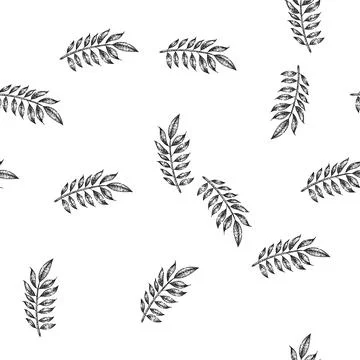 Seamless pattern asian curry sketch hand drawn Stock Illustration