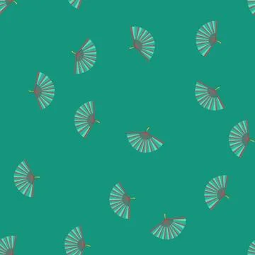 Seamless pattern asian hand fan cartoon vector Illustrazione stock