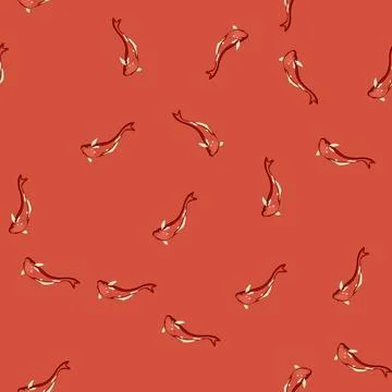Seamless pattern asian koi fish carp cartoon vector イラスト素材