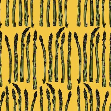 Seamless pattern with asparagus vegetable stem. Illustrazione stock
