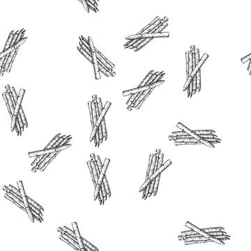Seamless pattern asparagus white sketch hand drawn illustration Stock Illustration