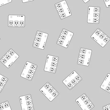 Seamless pattern assistant power strip smart cartoon vector イラスト素材