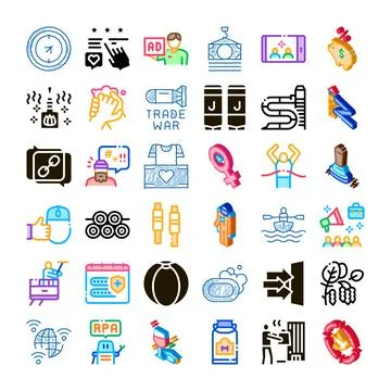 Seamless pattern with assorted business, technology, sports and social icons Illustrazione stock