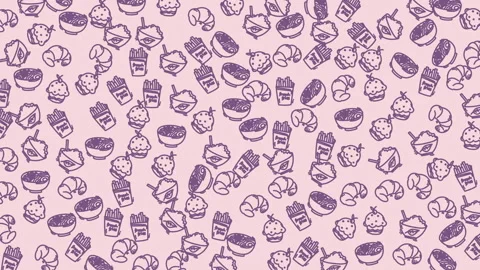 Seamless Pattern of Assorted Sweets and Confectionery Treats for Decorative.. Stock Footage 320816415