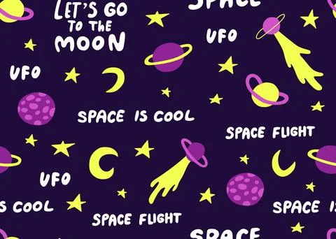 Seamless pattern with astronomical or celestial objects Stock Illustration