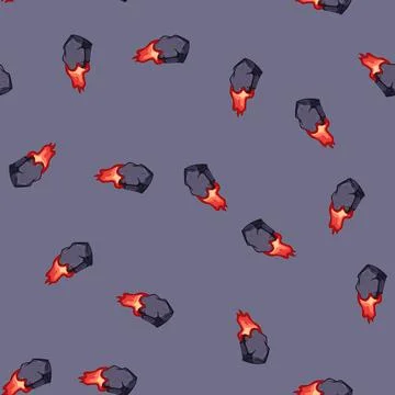 Seamless pattern astronomy falling meteor cartoon vector 스톡 일러스트