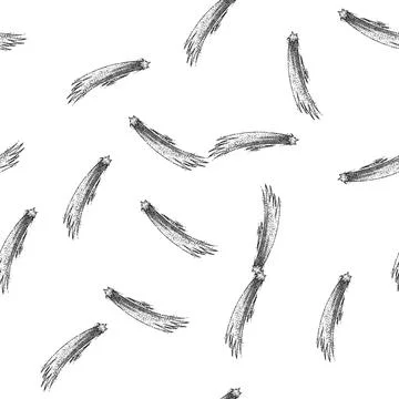 Seamless pattern astronomy shooting star sketch hand drawn Stockillustratie