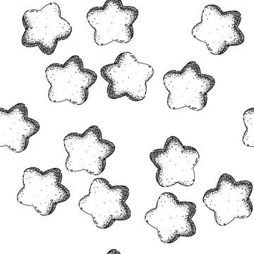 Seamless pattern astronomy star sketch hand drawn Stock Illustration