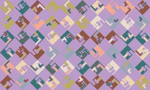 Seamless pattern with asymmetrically arranged squares and rectangles. Stock Illustration