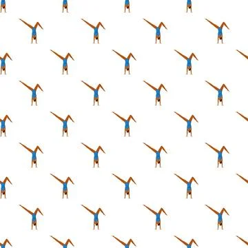 Seamless pattern of an athlete balancing on hands Stock Illustration