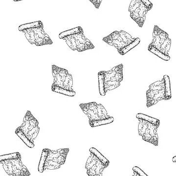 Seamless pattern atlas old map sketch hand drawn 库存插图
