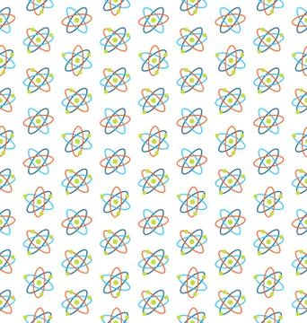 Seamless Pattern of Atomic Symbols for Science Stock Illustration