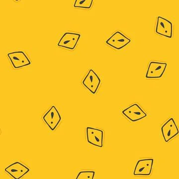 Seamless pattern attention yellow warning sign cartoon vector Illustrazione stock