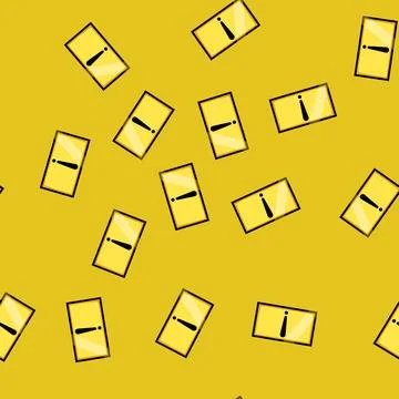 Seamless pattern attention yellow warning sign cartoon vector Illustrazione stock