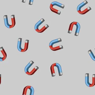 Seamless pattern attract magnet cartoon vector 스톡 일러스트