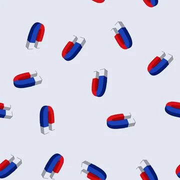 Seamless pattern attract magnet cartoon vector Stock Illustration