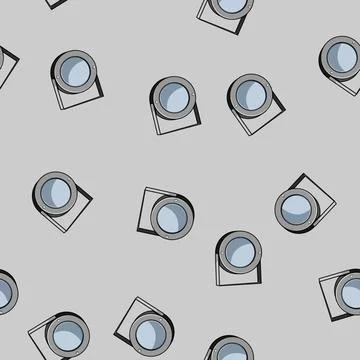 Seamless pattern audience spotlight stage cartoon vector Stock Illustration