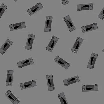 Seamless pattern audio av receiver cartoon vector Stock Illustration