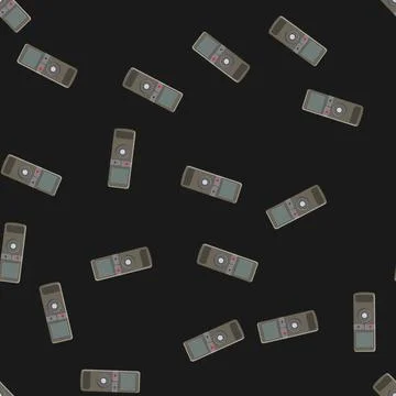 Seamless pattern audio dictaphone cartoon vector Illustrazione stock