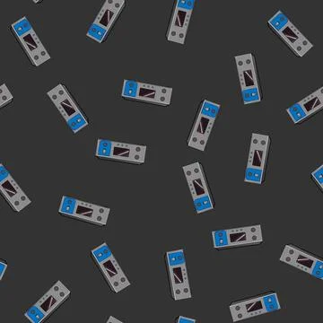 Seamless pattern audio digital amplifier cartoon vector Stock Illustration