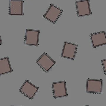 Seamless pattern audio guitar amplifier cartoon vector Illustrazione stock