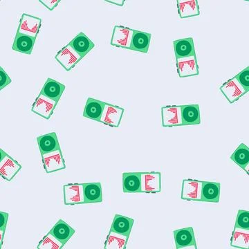 Seamless pattern audio mp3 player cartoon vector Stock Illustration