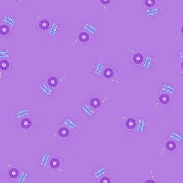 Seamless pattern audio radio sound cartoon vector Stock Illustration