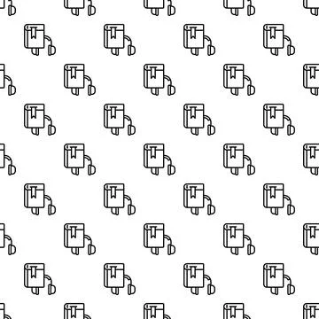 Seamless pattern with audiobook and headphone icons 스톡 일러스트