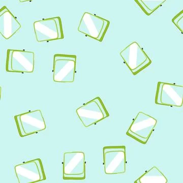 Seamless pattern auditory speech therapy mirror cartoon vector Stock Illustration