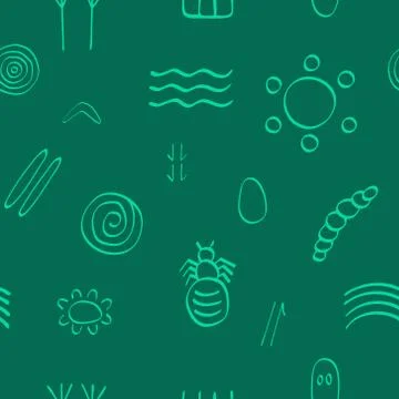 Seamless pattern with australian aboriginal symbols Stock Illustration