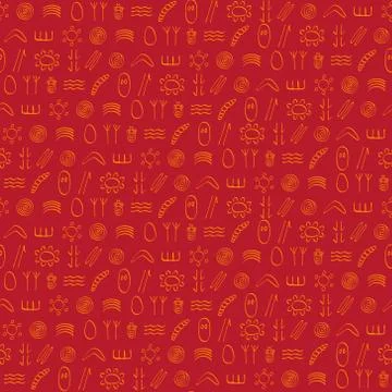 Seamless pattern with australian aboriginal symbols Stock Illustration