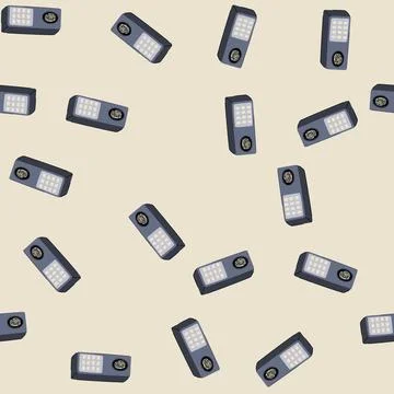 Seamless pattern authentication biometric security device cartoon vector Stock-Illustration