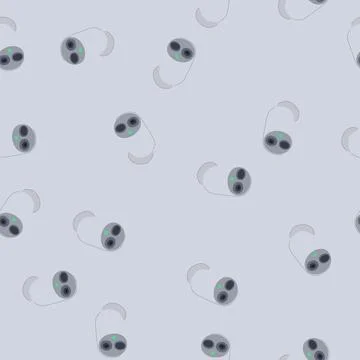 Seamless pattern authentication facial recognition camera cartoon vector Stock Illustration