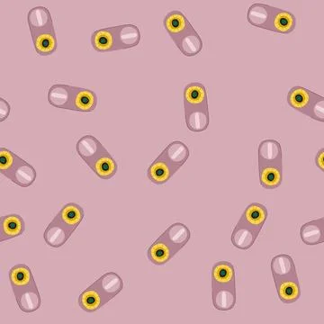 Seamless pattern authentication fingerprint door lock cartoon vector Stockillustratie
