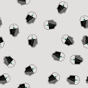 Seamless pattern authentication fingerprint door lock cartoon vector Stock Illustration