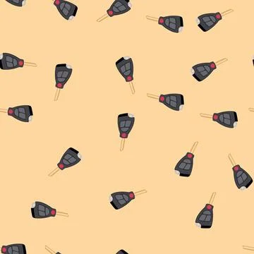 Seamless pattern auto car key cartoon vector Stock Illustration