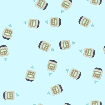 Seamless pattern automatic bottle warmer cartoon vector Stock Illustration