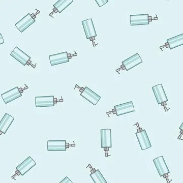 Seamless pattern automatic liquid soap dispenser cartoon vector Stock Illustration