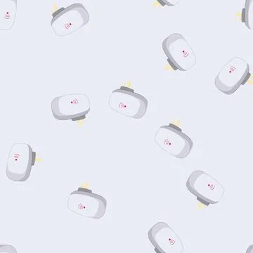 Seamless pattern automation smart home hub cartoon vector Stock Illustration