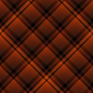 Seamless pattern in autumn black, brown and dark orange colors for plaid, Stock Illustration