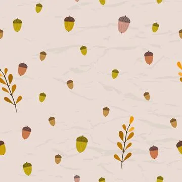 Seamless pattern in autumn colors from collection with piglet. Stock Illustration