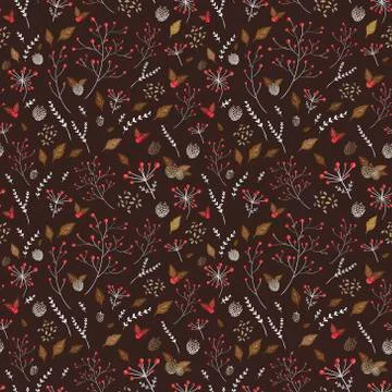 Seamless pattern with autumn elements Illustrazione stock
