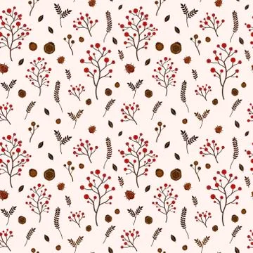 Seamless pattern with autumn elements Stock Illustration