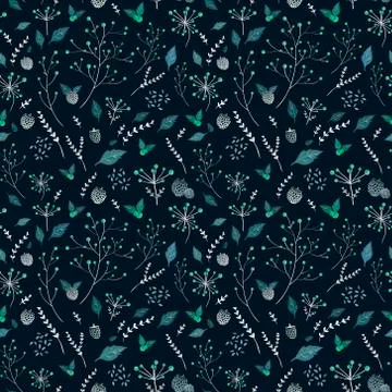 Seamless pattern with autumn elements Stock Illustration