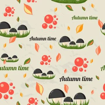 Seamless pattern with autumn elements. Stock Illustration