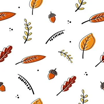 Seamless pattern with autumn elements. Illustrazione stock