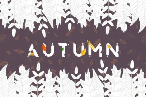 Seamless pattern with autumn foliage on a background. Flat vector illustratio Illustrazione stock