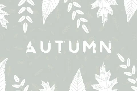 Seamless pattern with autumn foliage on a background. Flat vector illustratio 스톡 일러스트