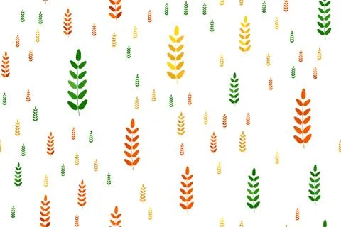 Seamless pattern with autumn foliage on a white background. Flat vector illus Stockillustratie