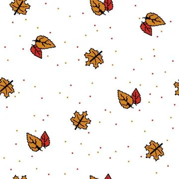 Seamless pattern with autumn leaf design Stock Illustration